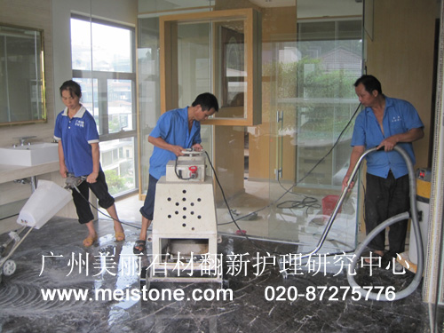 浅啡网大理石打磨抛光现场1